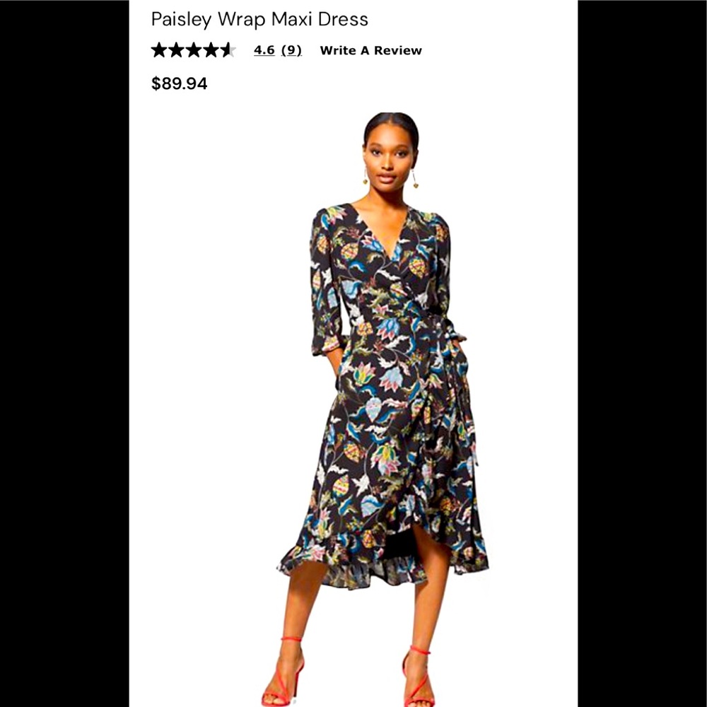 New York & Co. Paisley Wrap Maxi Dress